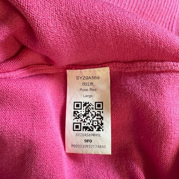 Pink Long Sleeve Sweater Womens Size Large Relaxed Fit Knit Pullover Top NEW - Picture 5 of 8
